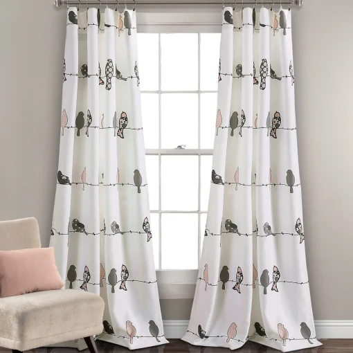 Rowley Birds Light Filtering Window Curtain Set