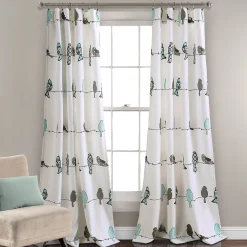 Rowley Birds Light Filtering Window Curtain Set