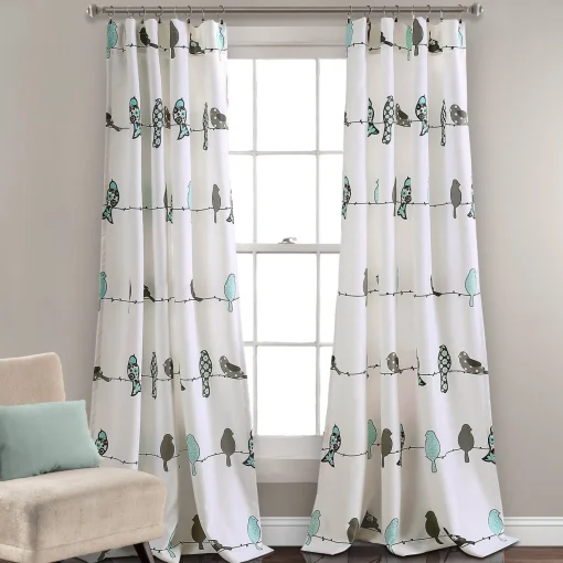 Rowley Birds Light Filtering Window Curtain Set