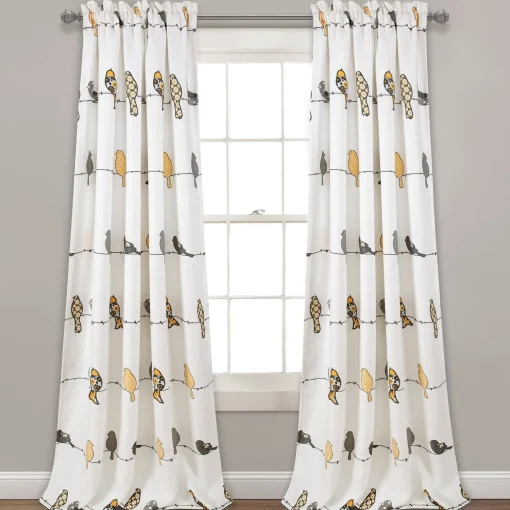 Rowley Birds Light Filtering Window Curtain Set