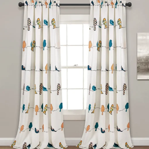 Rowley Birds Light Filtering Window Curtain Set