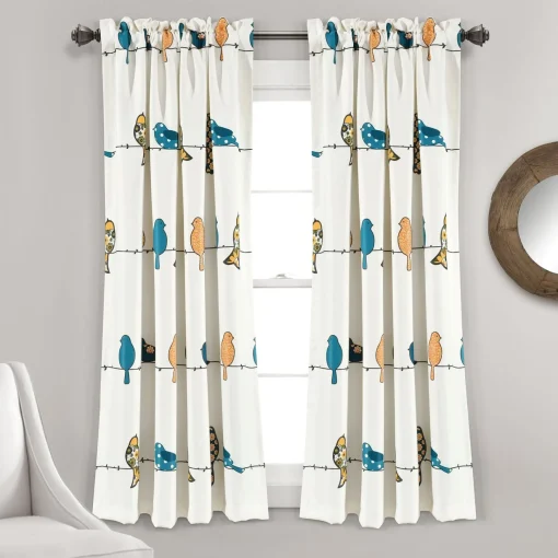 Rowley Birds Light Filtering Window Curtain Set