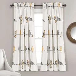 Rowley Birds Light Filtering Window Curtain Set