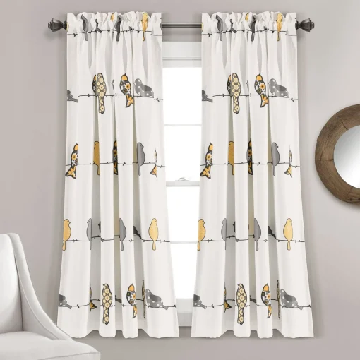 Rowley Birds Light Filtering Window Curtain Set