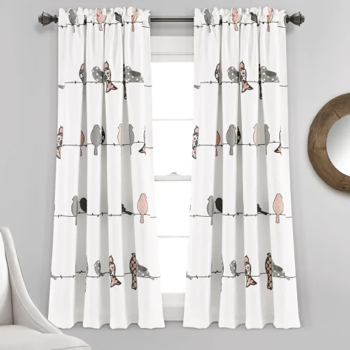 Rowley Birds Light Filtering Window Curtain Set