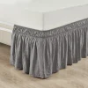 Ruched Ruffle Elastic Easy Wrap Around Bed Skirt