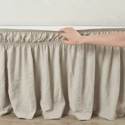 Ruched Ruffle Elastic Easy Wrap Around Bed Skirt