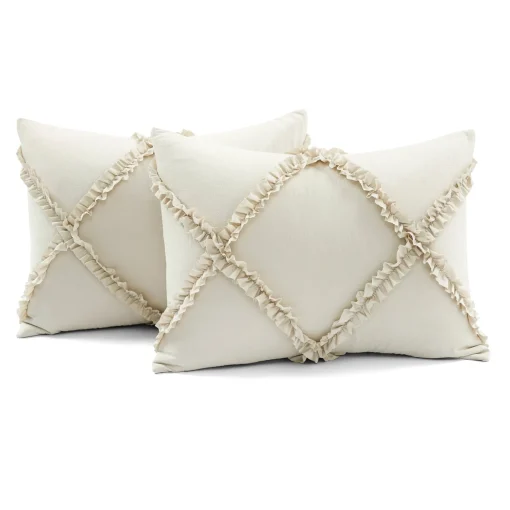 Ruffle Diamond 3 Piece Comforter Set