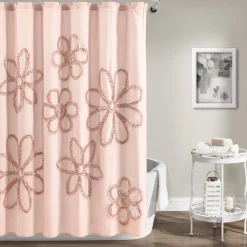 Ruffle Flower Shower Curtain