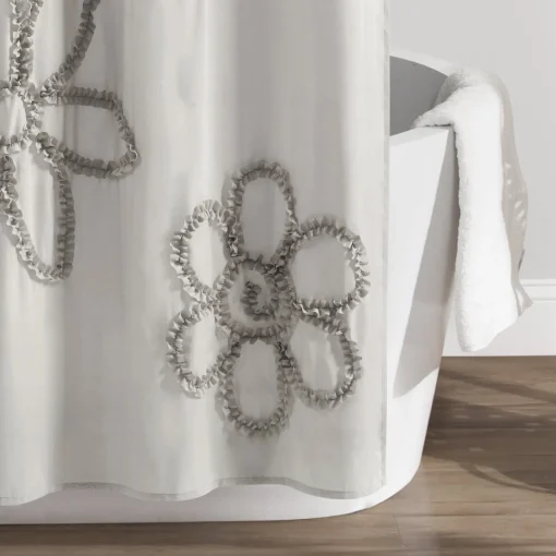 Ruffle Flower Shower Curtain