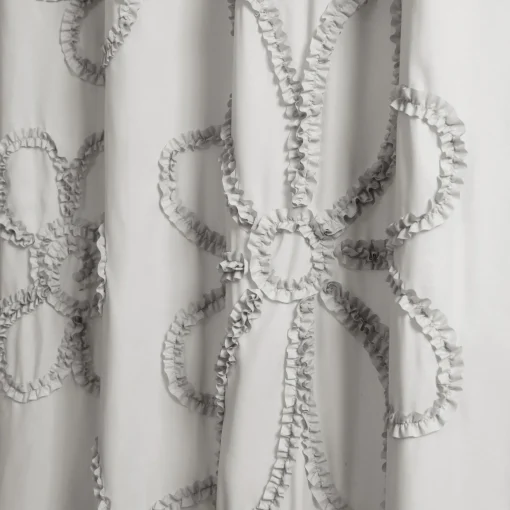 Ruffle Flower Shower Curtain