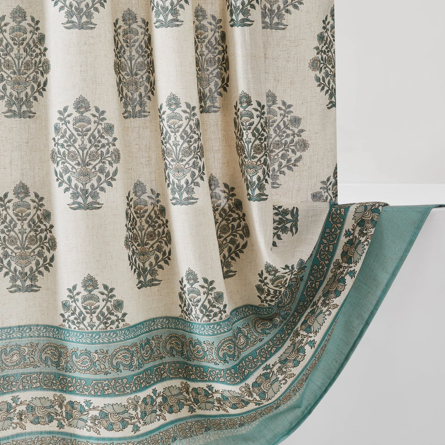 Sofia Flower Block Bouquet Shower Curtain