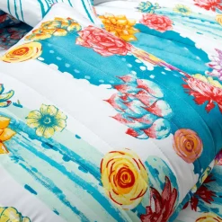 Southwest Vibrant Cactus Reversible 3 Piece Quilt Set