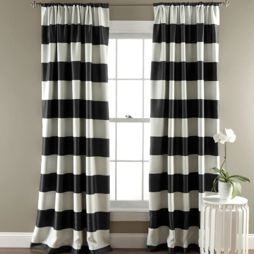 Stripe Blackout Window Curtain Set