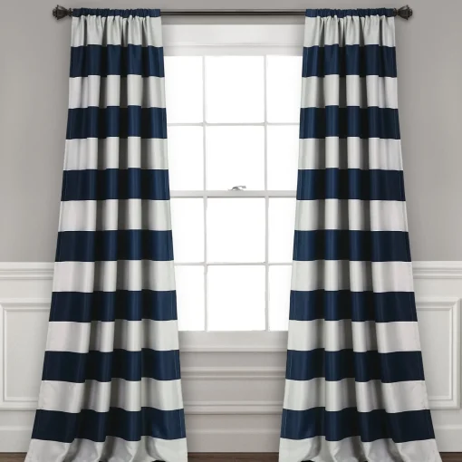 Stripe Blackout Window Curtain Set