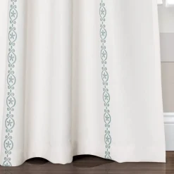 Stripe Medallion Light Filtering Window Curtain Set