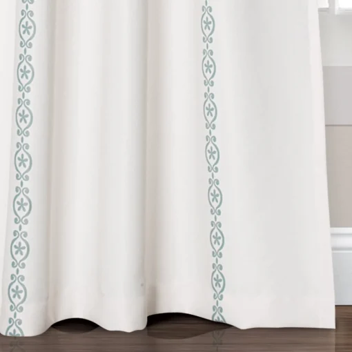 Stripe Medallion Light Filtering Window Curtain Set