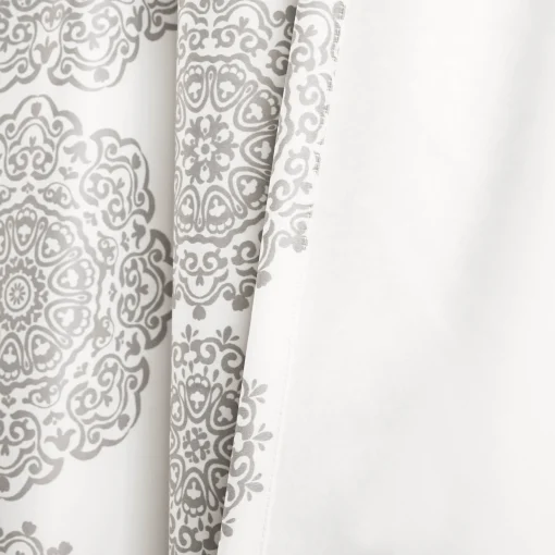 Stripe Medallion Light Filtering Window Curtain Set