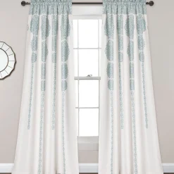 Stripe Medallion Light Filtering Window Curtain Set