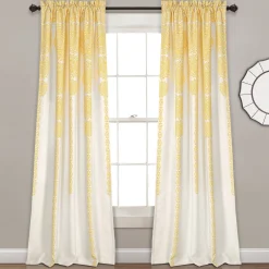 Stripe Medallion Light Filtering Window Curtain Set