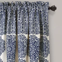 Stripe Medallion Light Filtering Window Curtain Set