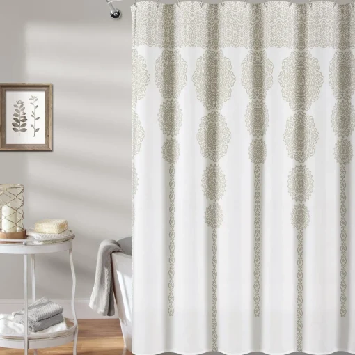 Stripe Medallion Shower Curtain