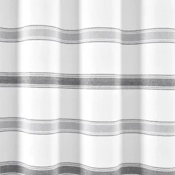 Stripe Woven Textured Yarn Dyed Recycled Cotton Shower Curtain