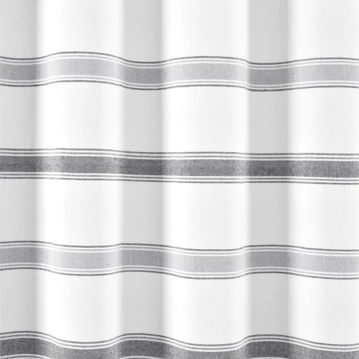 Stripe Woven Textured Yarn Dyed Recycled Cotton Shower Curtain