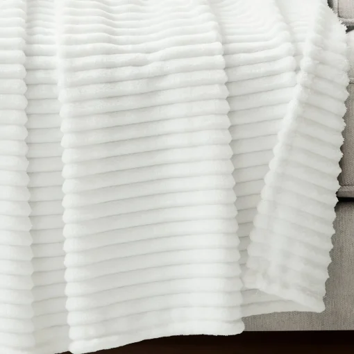 Super Cozy Ultra Soft Ribbed Faux Fur Throw