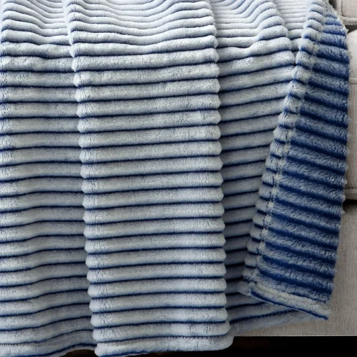 Super Cozy Ultra Soft Ribbed Faux Fur Throw