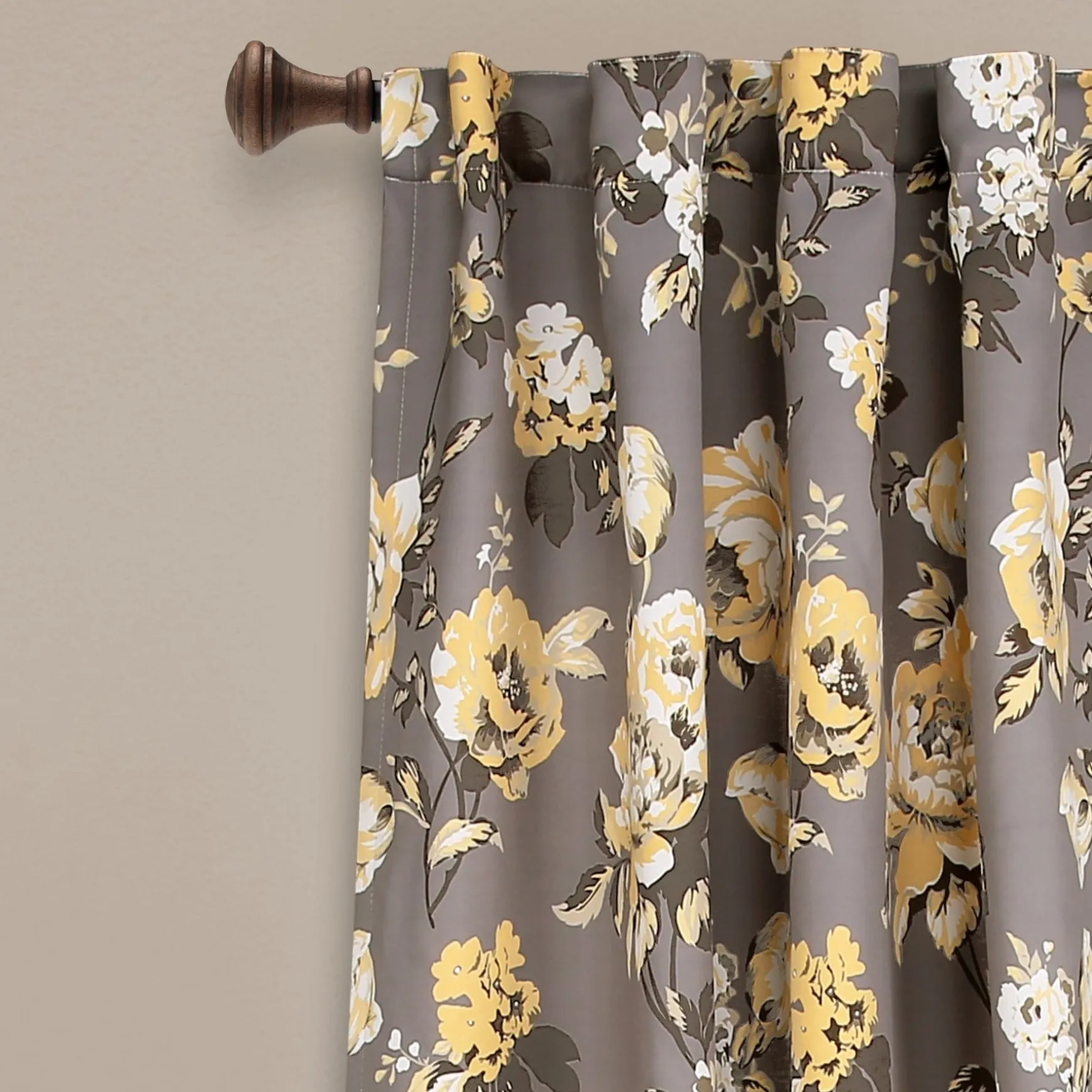 Tania Floral Light Filtering Window Curtain Panel Set