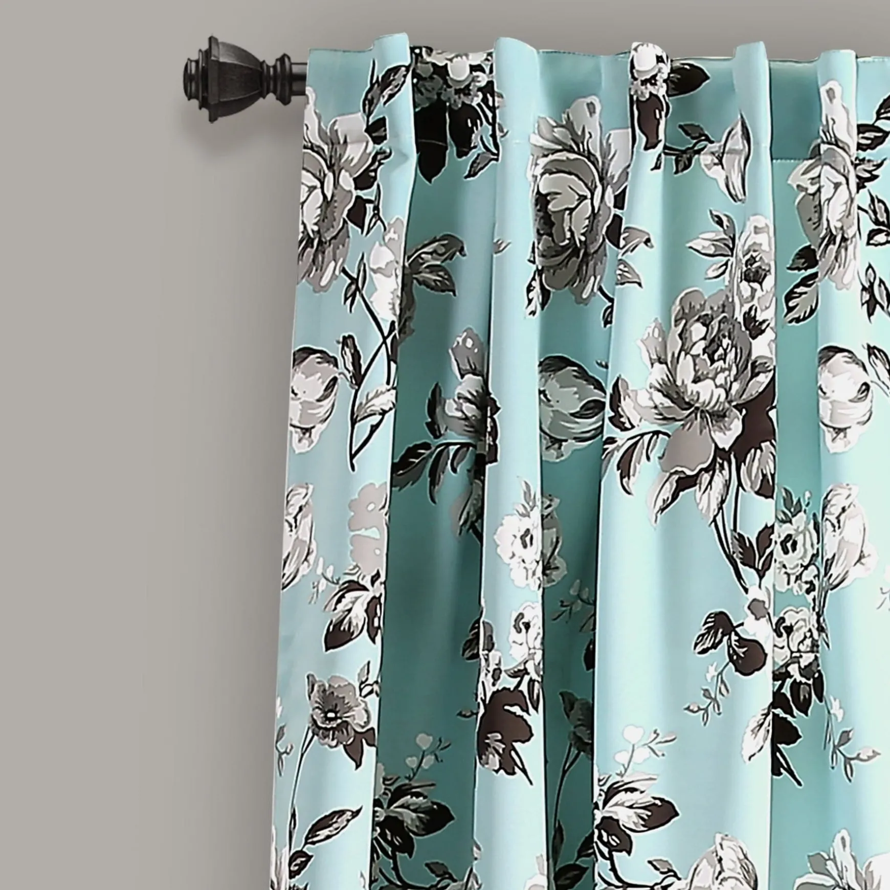 Tania Floral Light Filtering Window Curtain Panel Set