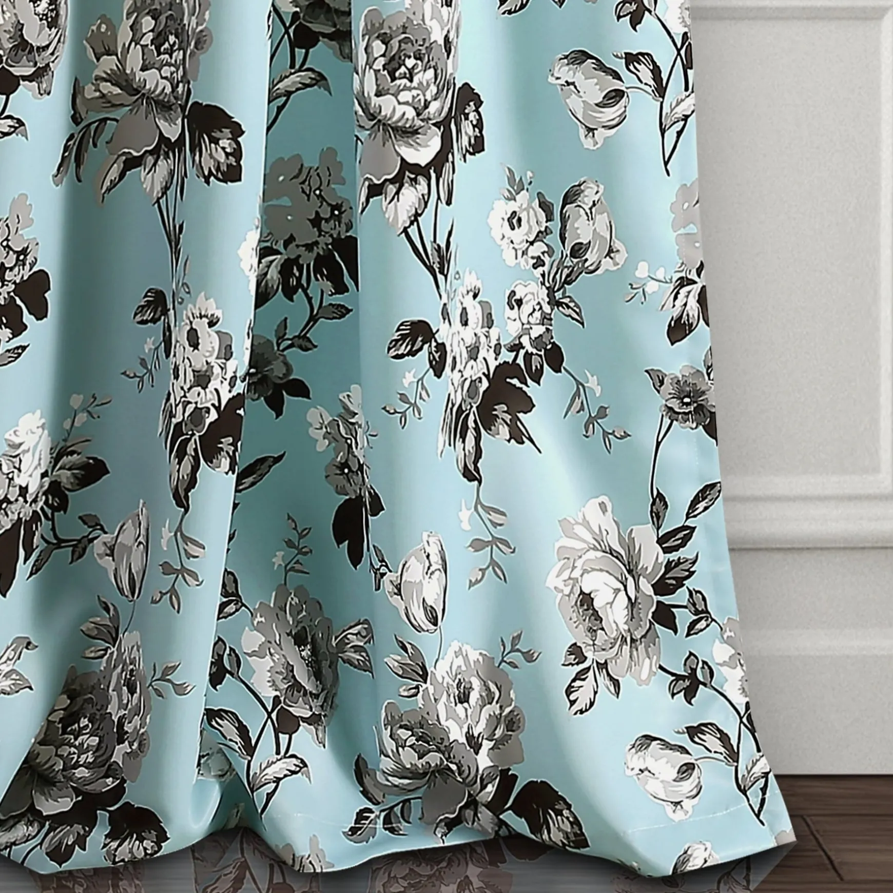 Tania Floral Light Filtering Window Curtain Panel Set