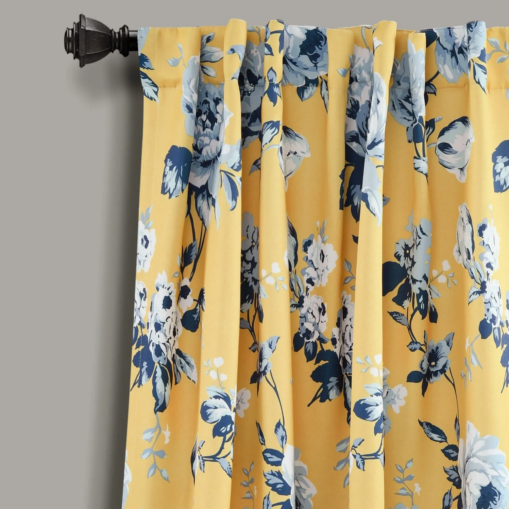 Tania Floral Light Filtering Window Curtain Panel Set