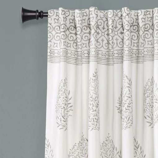 Teardrop Leaf Light Filtering Window Curtain Panel Set