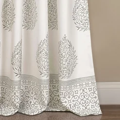 Teardrop Leaf Light Filtering Window Curtain Panel Set