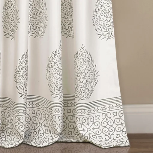 Teardrop Leaf Light Filtering Window Curtain Panel Set