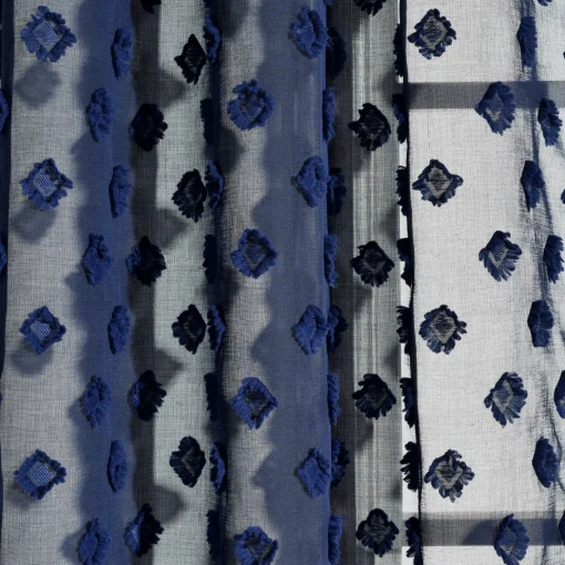 Textured Dot Grommet Sheer Window Curtain Panel Set
