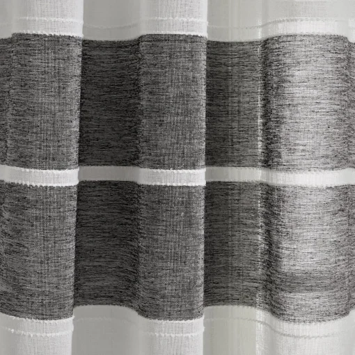 Textured Stripe Grommet Sheer Window Curtain Panel Set