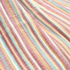 Tracy Stripe Kantha Pick Stitch Yarn Dyed Cotton Woven Throw
