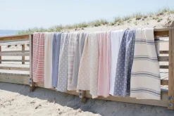 Tracy Stripe Pick Stitch Kantha Yarn Dyed Cotton Woven Quilt/Coverlet Set