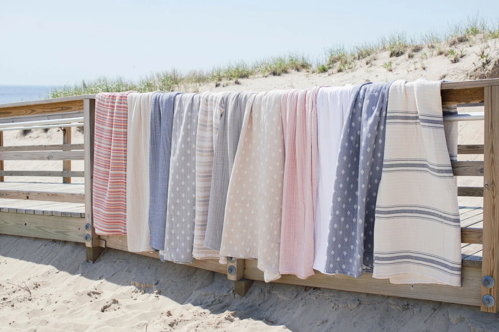 Tracy Stripe Pick Stitch Kantha Yarn Dyed Cotton Woven Quilt/Coverlet Set