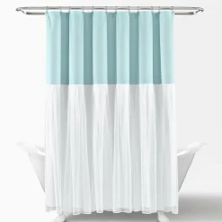 Tulle Skirt Colorblock Shower Curtain