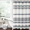Urban Diamond Stripe Woven Tufted Recycled Cotton Blend Shower Curtain
