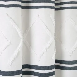 Urban Diamond Stripe Woven Tufted Recycled Cotton Blend Shower Curtain