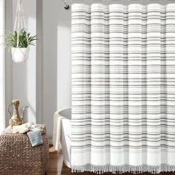 Urban Woven Yarn Dyed Recycled Cotton Blend Shower Curtain