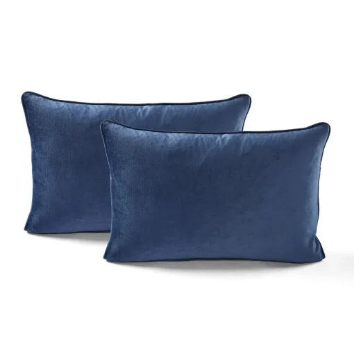Velvet Solid Decorative Pillow Cover 2-Pack Set
