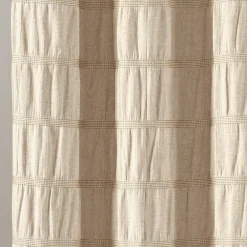 Waffle Stripe Woven Cotton Shower Curtain