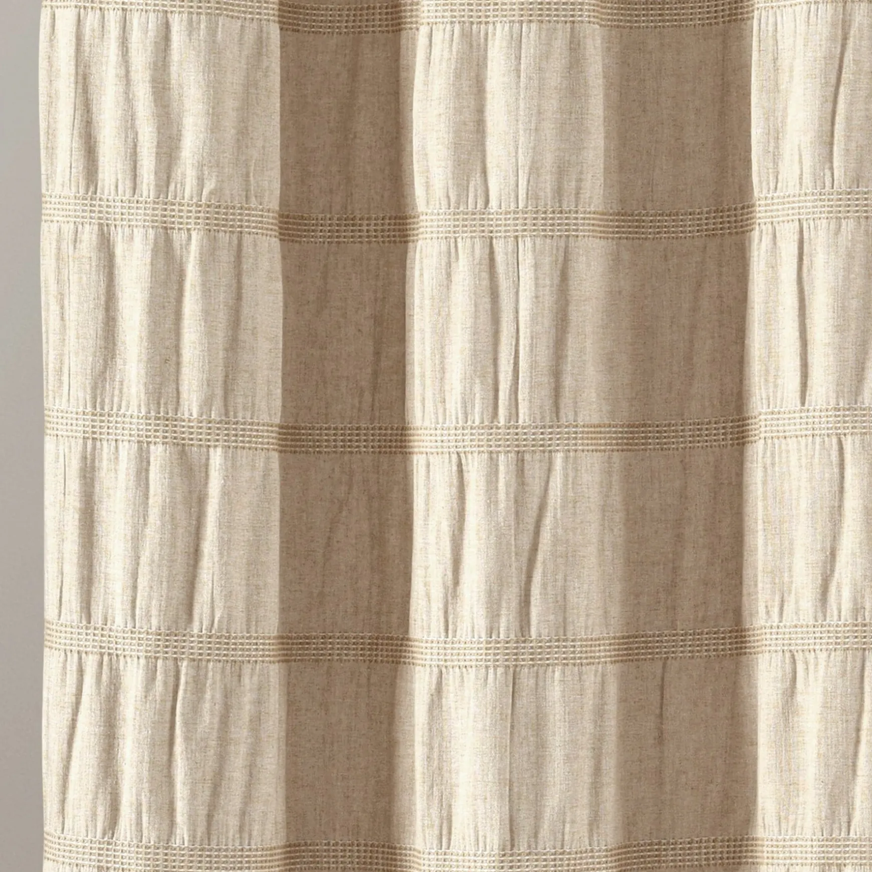 Waffle Stripe Woven Cotton Shower Curtain