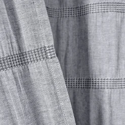 Waffle Stripe Woven Cotton Shower Curtain